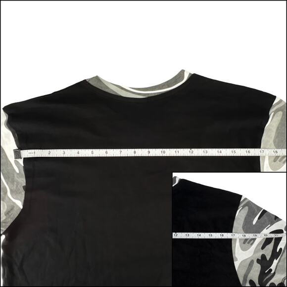 Code Five Men's Black/Camo Short Sleeve Tee Shirt Top Medium 100% Cotton - Picture 9 of 13